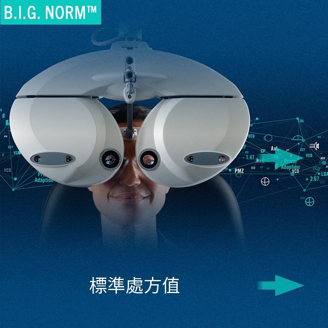 羅敦司得 B.I.G. NORM 流程起點原廠圖，畫面為綜合驗光儀